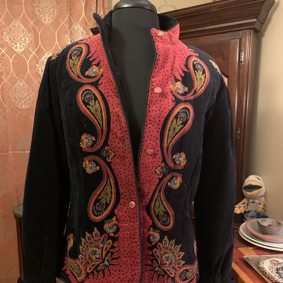 Saxton Hall Jackets & Blazers - Embroidered Black and Red Women's Jacket